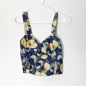 A&F Lemon Print Crop Top